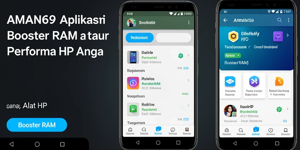 Tampilan antarmuka aplikasi AMAN69 yang mudah digunakan untuk Booster RAM.