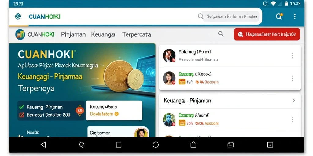 Antarmuka aplikasi CUANHOKI yang mudah digunakan untuk pinjaman.