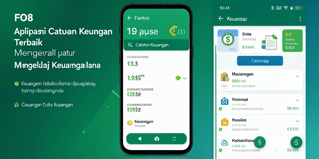 Screenshot antarmuka FO8 menampilkan fitur Catatan Keuangan yang intuitif dan menarik.