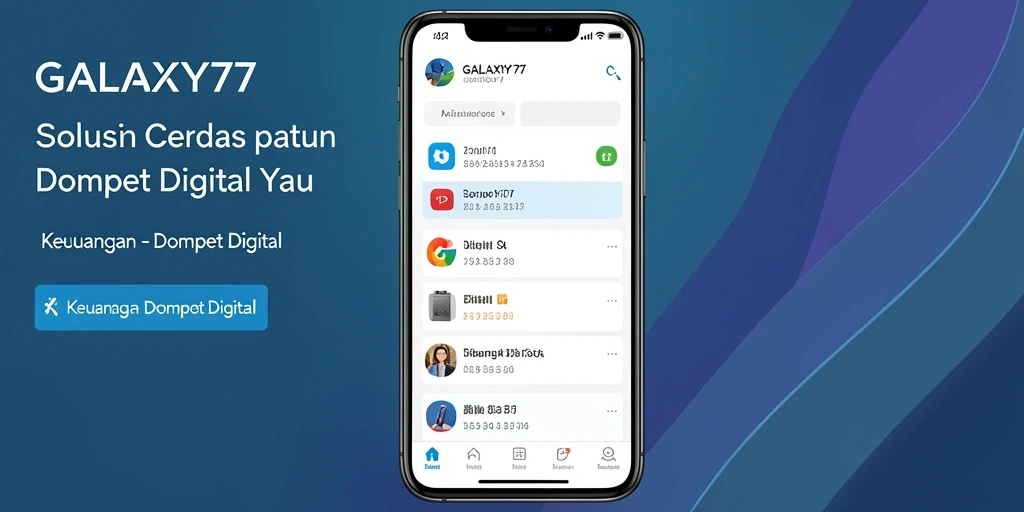 Antarmuka aplikasi GALAXY77 yang user-friendly untuk Dompet Digital.
