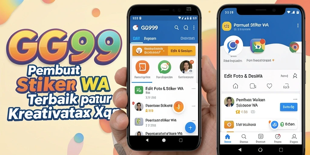 Tampilan antarmuka GG999 yang sederhana dan efektif untuk pembuat stiker WA.