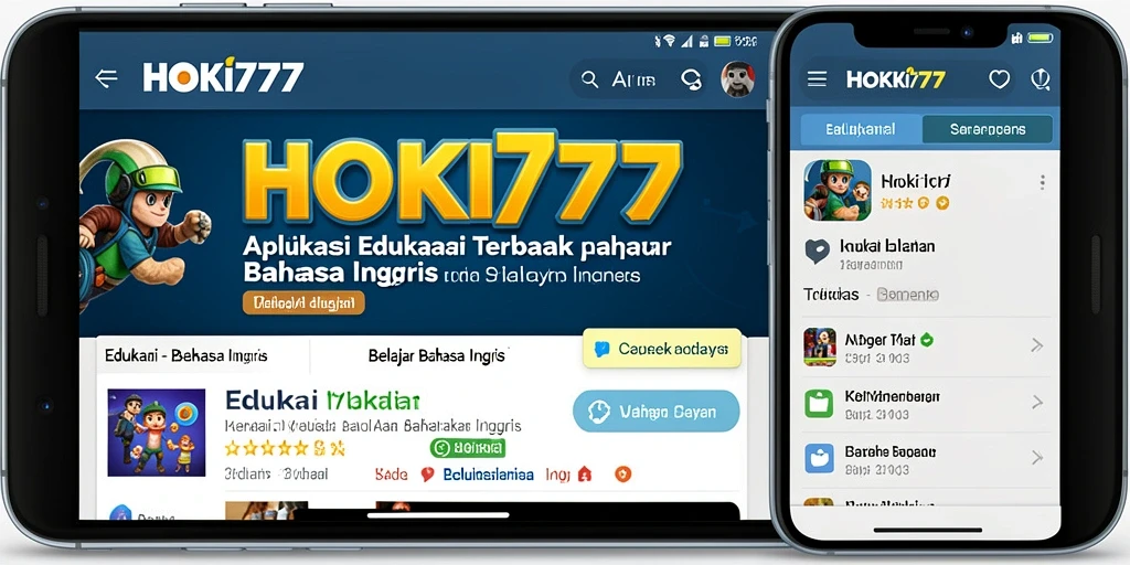 Tampilan antarmuka aplikasi HOKI777 saat belajar bahasa Inggris.