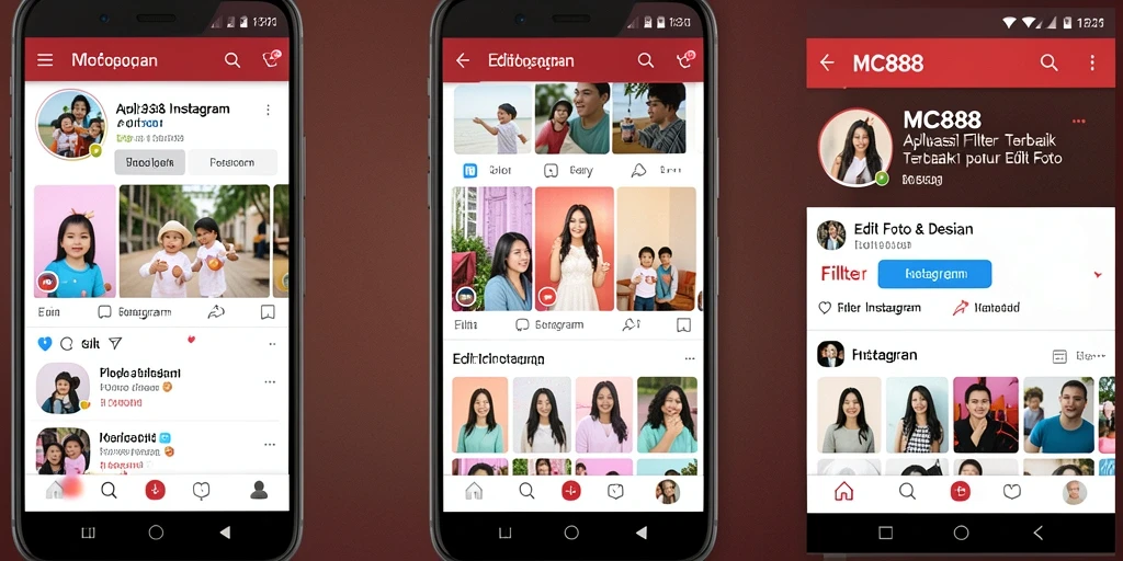 Antarmuka MC888 yang menarik dan penuh fitur untuk edit foto Instagram.