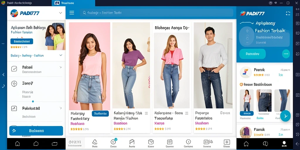 Tampilan utama aplikasi PADI777 dengan berbagai pilihan fashion.