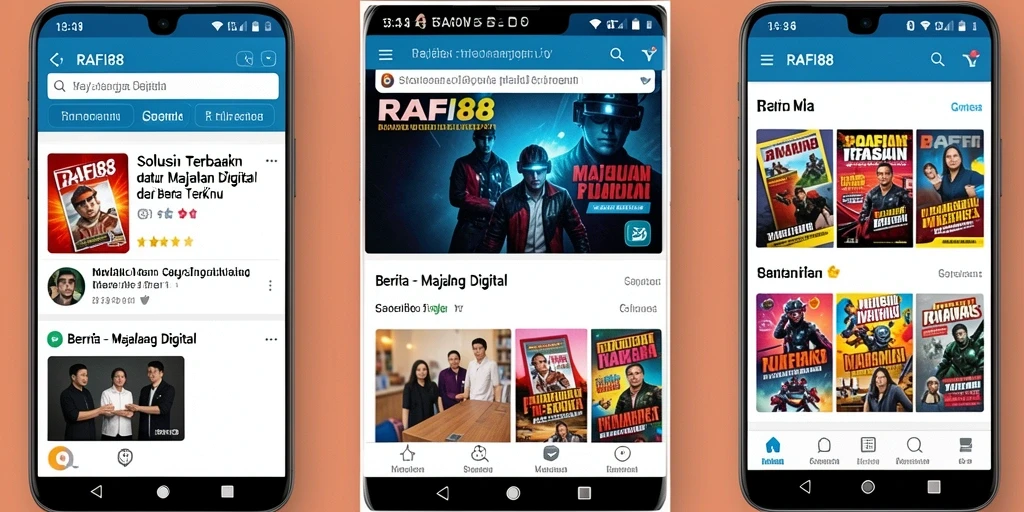 Screenshot utama aplikasi menunjukkan antarmuka RAFI88 yang modern dan menarik.