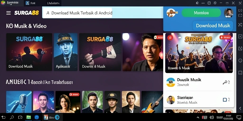 Antarmuka aplikasi SURGA88 untuk Download Musik yang menawan dan mudah digunakan.