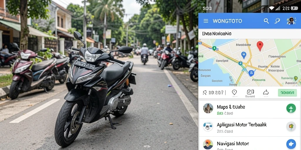 Antarmuka WONGTOTO yang responsif dan informatif untuk navigasi motor.