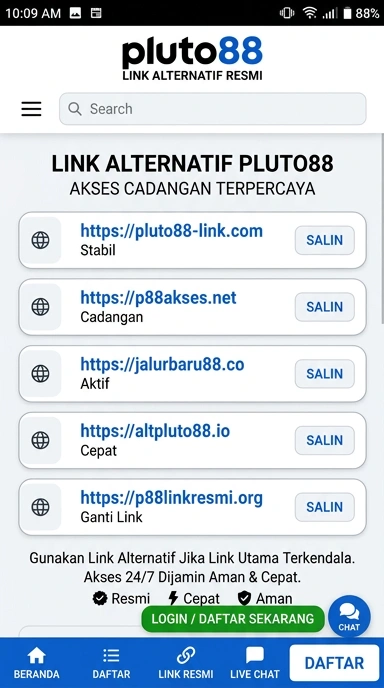 Link Alternatif Terbaik untuk Pluto88 di Android